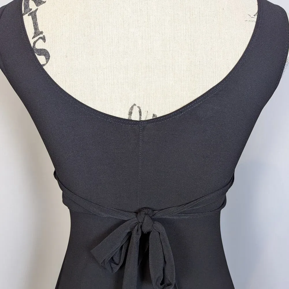 Y2K Taboo Sleeveless Empire Waist Jersey Knit Dress Black Size Small - Image 11