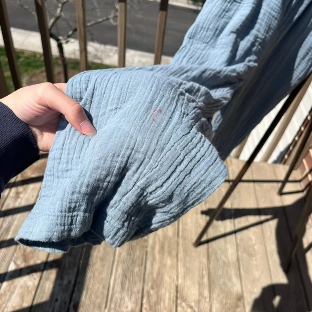 Sim & Sam Muslin Blue Cotton Jumpsuit Women's XS - Image 3