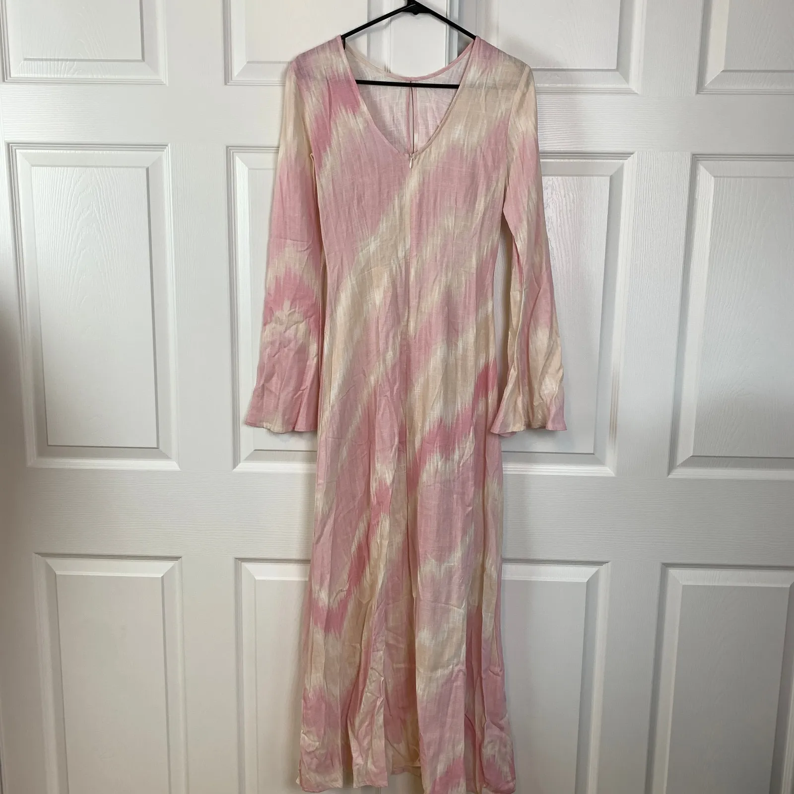 NWT The Wolf Gang Ames Keyhole Linen Blend Maxi Dress Blush Pink Size XS - Image 12