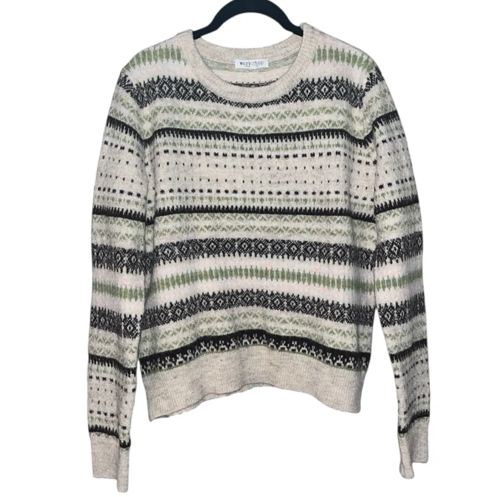 Workshop Republic Clothing Nordic Fair Isle Crew Neck Sweater - Image 2