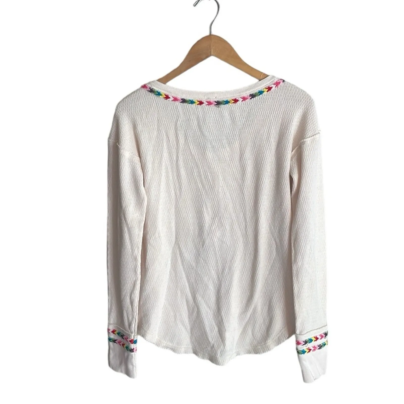 Free People Rainbow Thermal Top in Ivory - Image 4