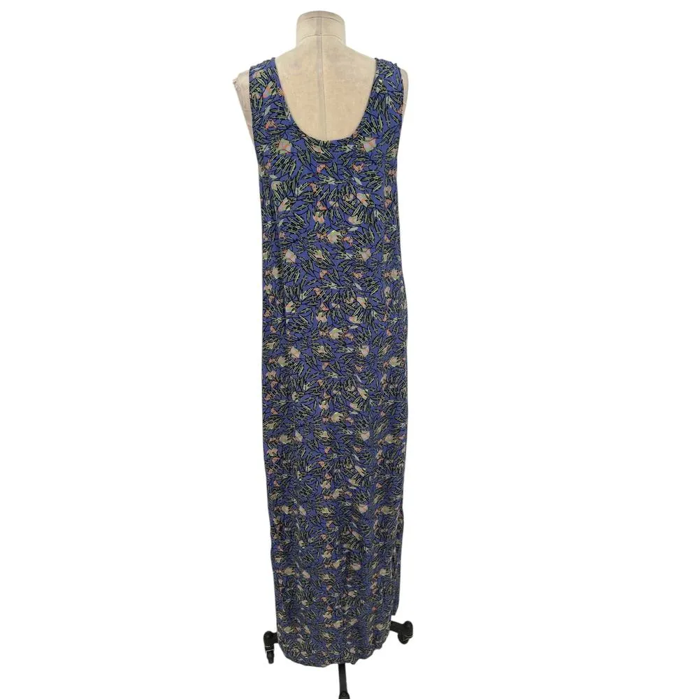 Flax‎ Bumblebee Sleeveless Maxi Dress Purple Green Palm Print Size Petite XS - Image 9