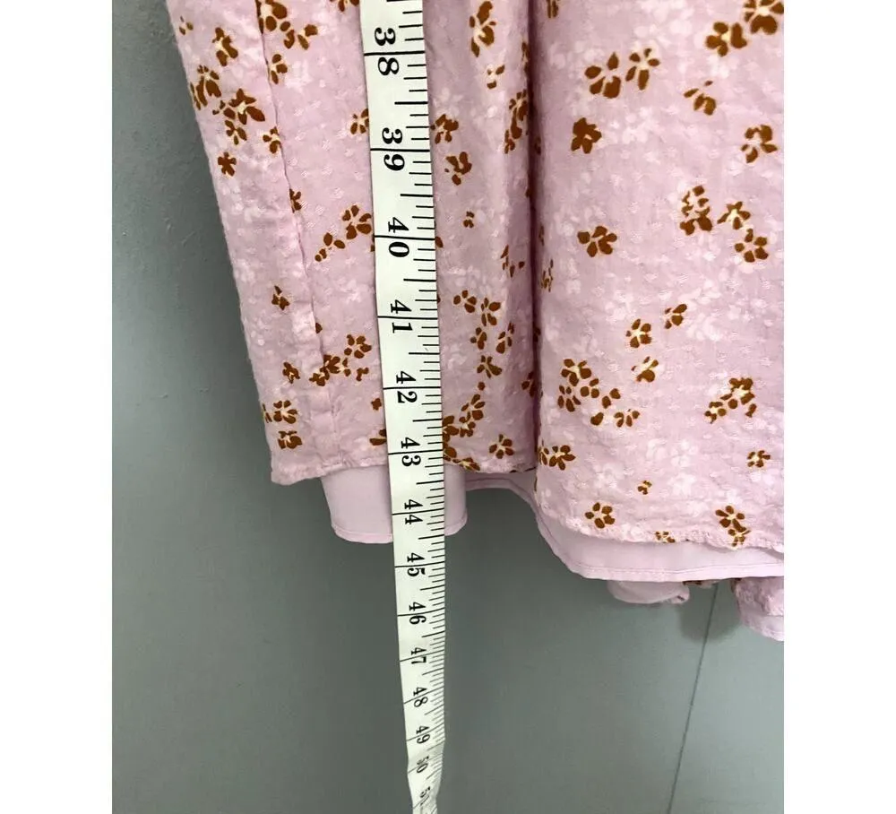 Joie Bethwyn Pink Ditsy Floral Wrap Short Sleeve Romantic Midi Dress XS - Image 6