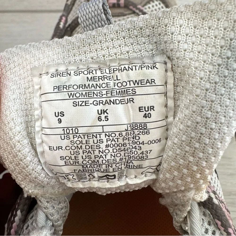 Merrell Siren Sport Elephant Pink Women Sz 9 Vibram Trail Hiking Shoes - Image 11