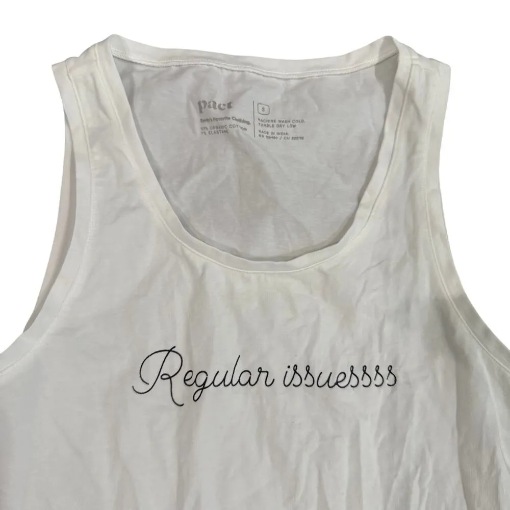 Regular Issuessss Basic Full Length Tank Top in White, Size S​ White - Image 2