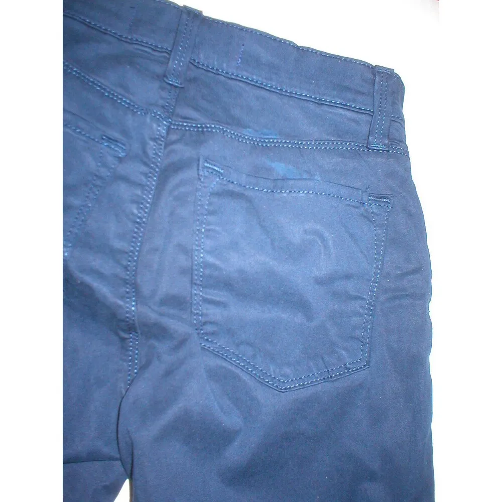 New J Brand Womens Jeans Mid Rise Rail Carbon Blue 24 Skinny Straight Dark USA - Image 2