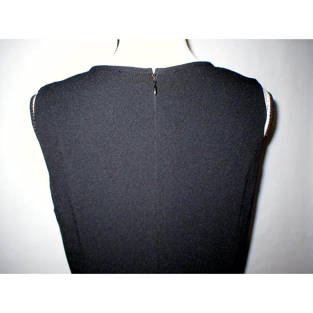 New Womens NWT $269 Taylor Dress 12 Black White Textured Skater Swing Office Wor - Image 7