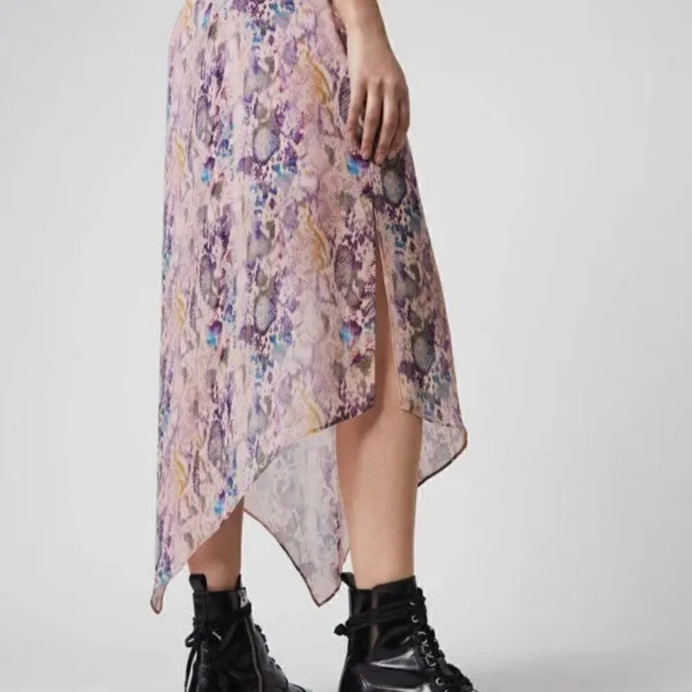 All Saints Rhea Masala Midi Skirt, Mink Pink,‎ Summer Lightweight, Size 2, NWT - Image 4