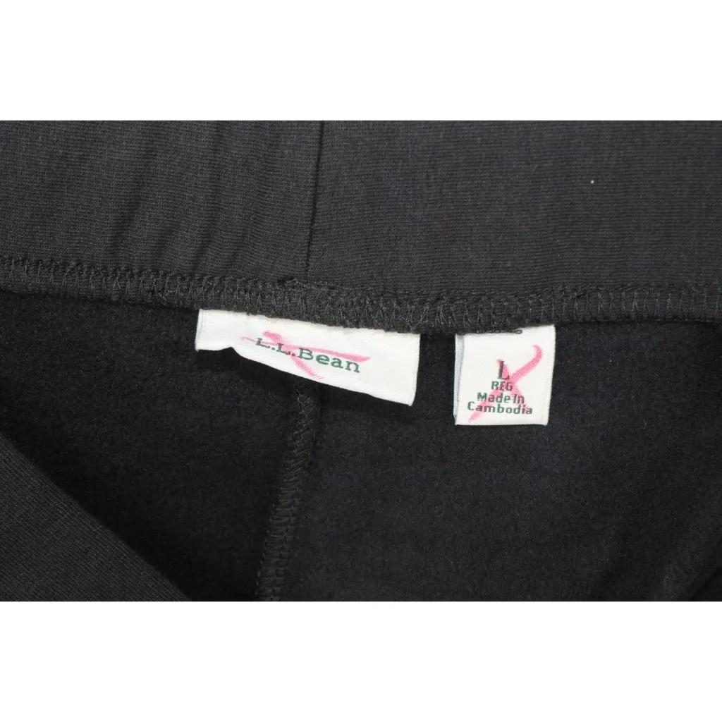 L.L. Bean Perfect Fit Fleece Backed Straight Leg Pants Black Size L - Image 7