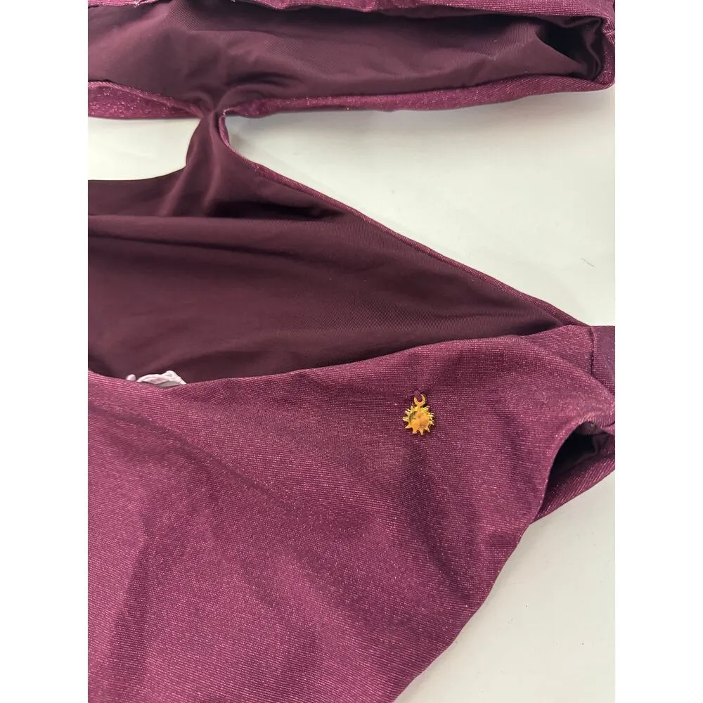 NWT The Garzetta Arena Side Cutout One Piece Bikini Burgundy Women's Size Large - Image 7