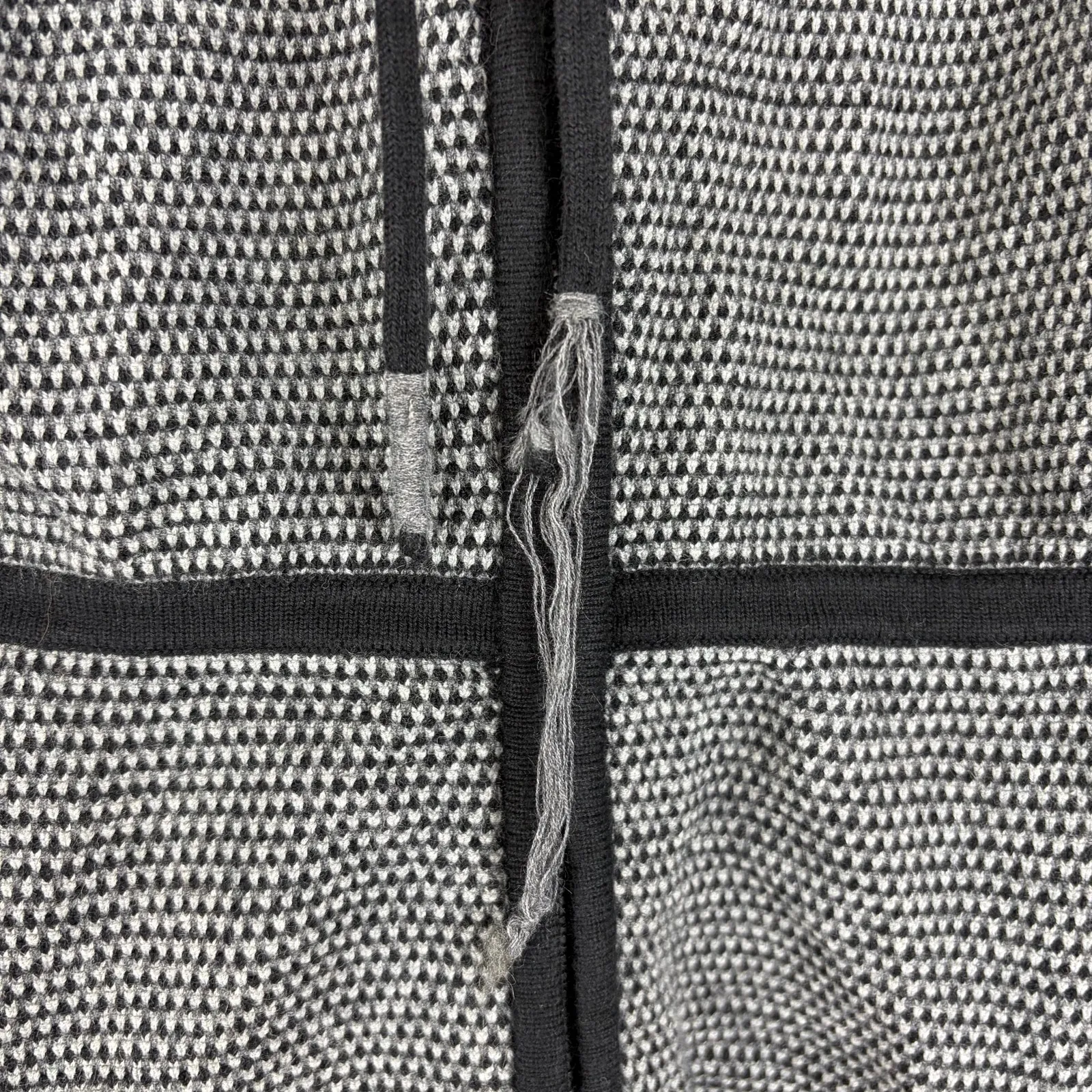 Title Nine Womens Full Zip Long Sweater Tunic Size Small Black Gray Hood Coat - Image 5