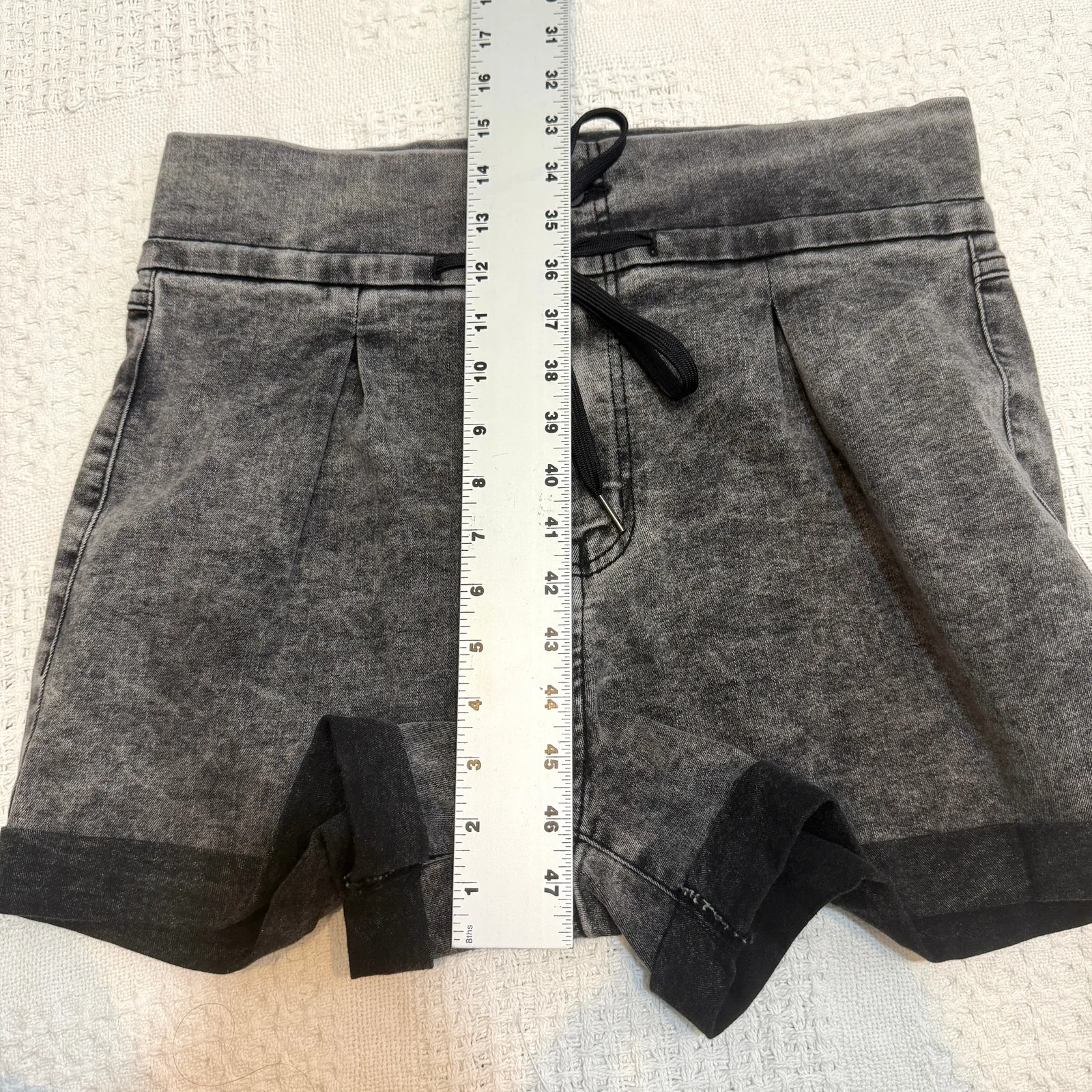 Sincerely Jules 9 29 high rise paperbag cuffed stonewash shorts SH 3019 - Image 8