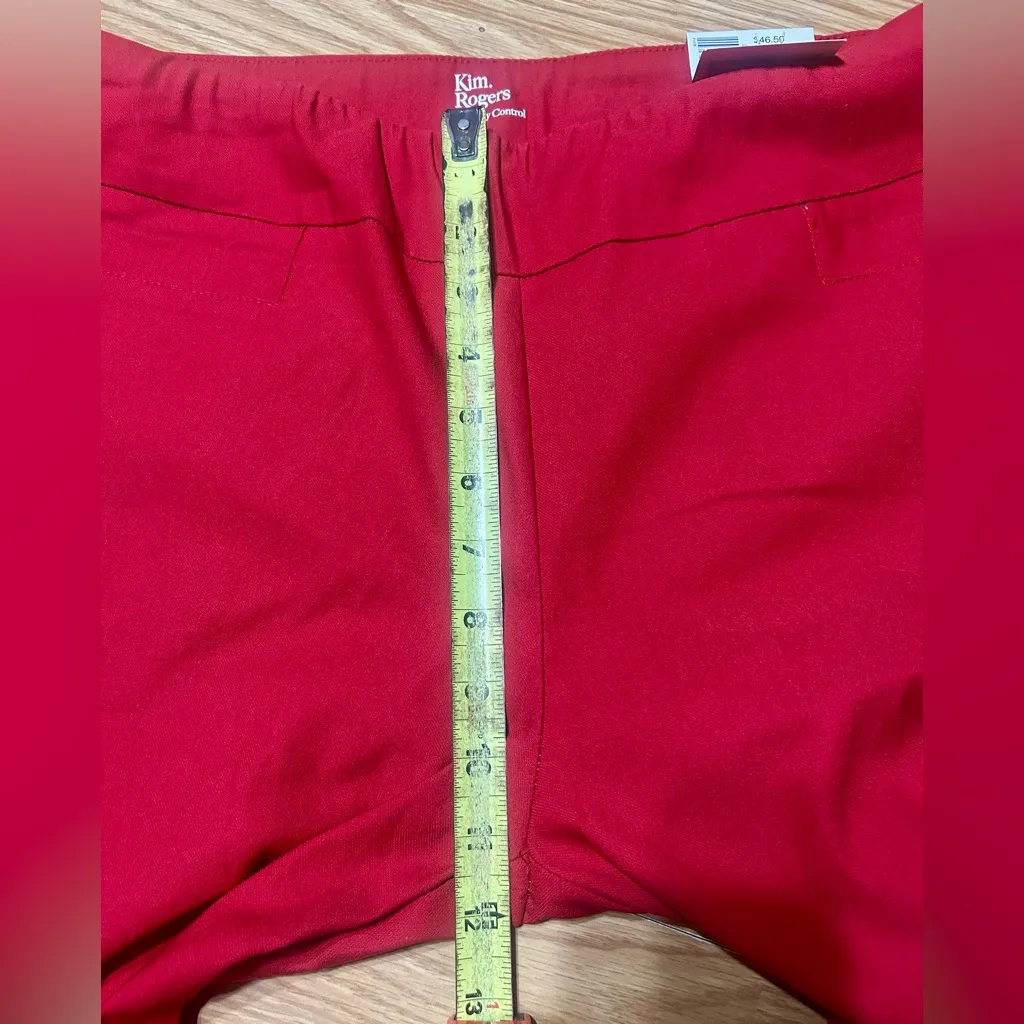 Kim Rogers NWT Red Women's 8 Bermudas slimming stretch tummy control - Image 6