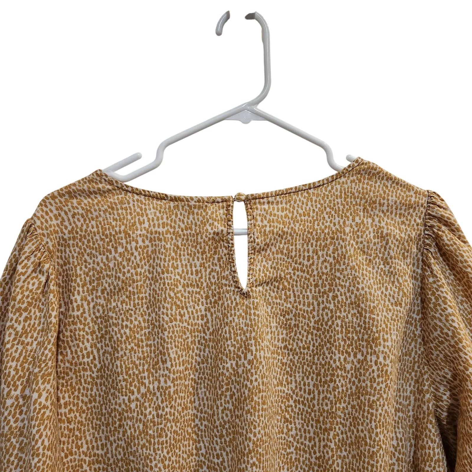 Ava & Viv Yellow Animal Print Short Sleeve Keyhole V-Neck Casual Blouse Top 1X - Image 7