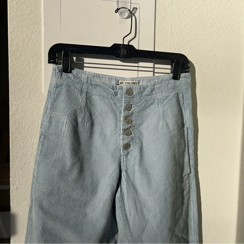 NWT Free People We The Free Osaka Cord Barrel Jeans in Autumn Sky Blue - Image 4