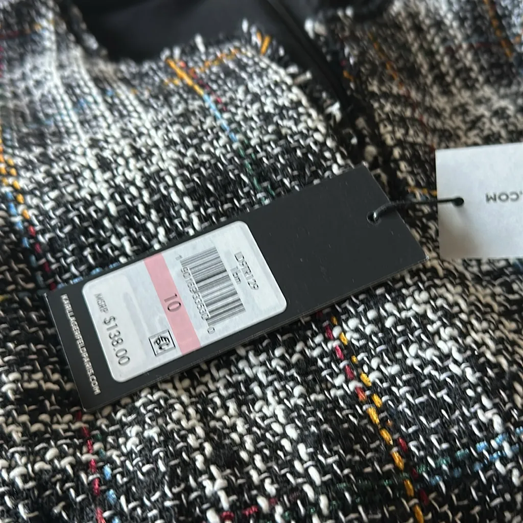 NWT KARL LAGERFELD Women's Tweed Shift Dress with Pockets - Image 7