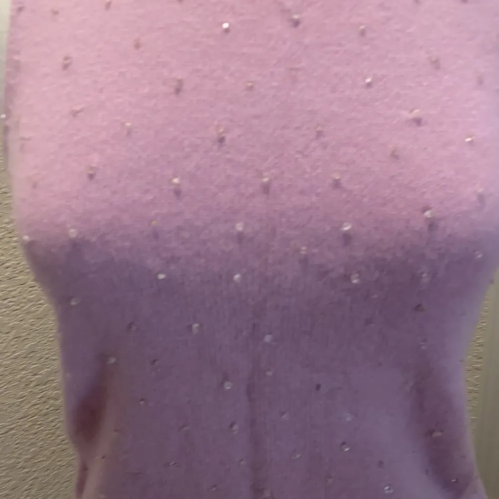 Ann Taylor Cashmere Sweater Tank Top Lilac w/ Crystal Beads Women’s EUC Sz Sm - Image 2