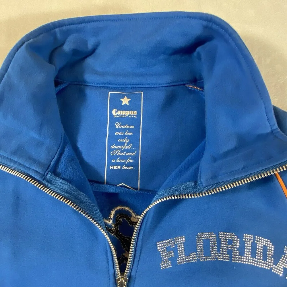 Florida Gators Jacket Women's Large Rhinestones Zip Up Large Back Logo Unique Blue - Image 6