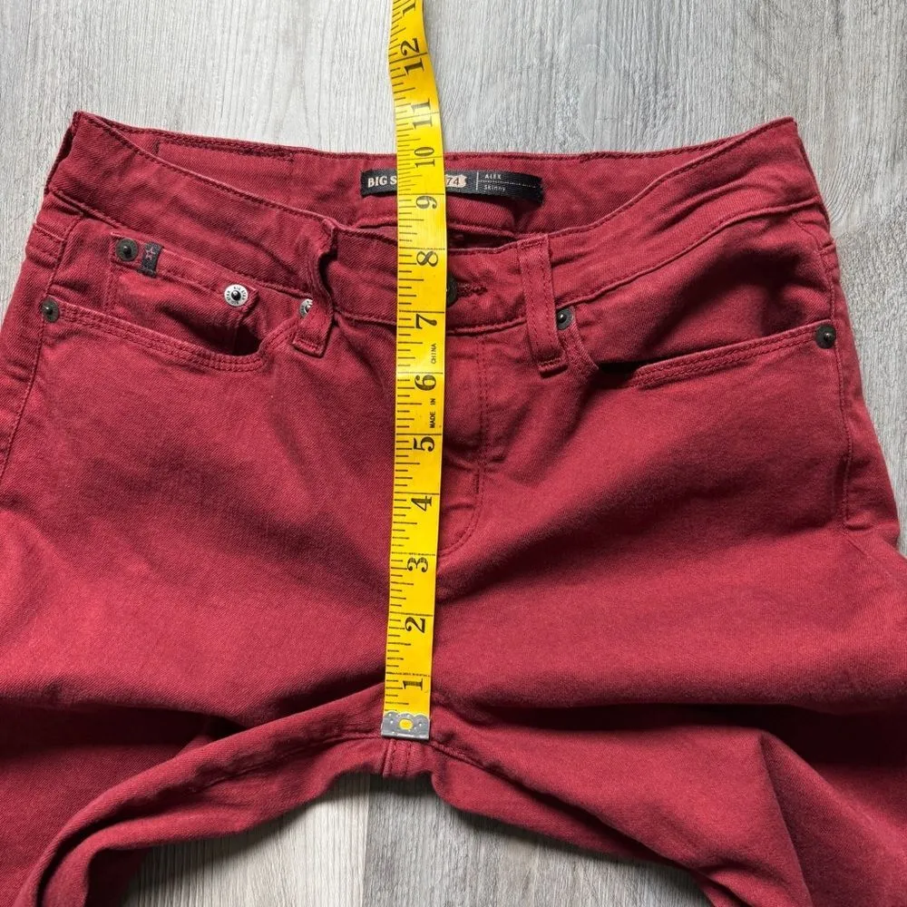Big Star Alex Skinny Jeans Maroon Red 27” Waist - Image 8