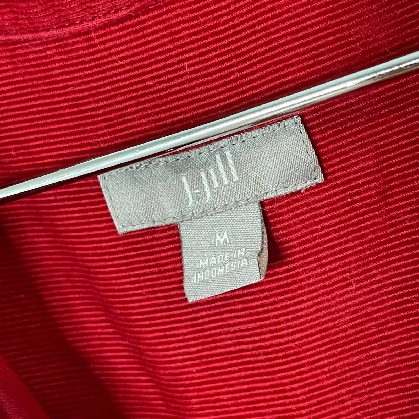 J. Jill Woman’s Red Button Down Corduroy Collared Shirt Size Medium - Image 3