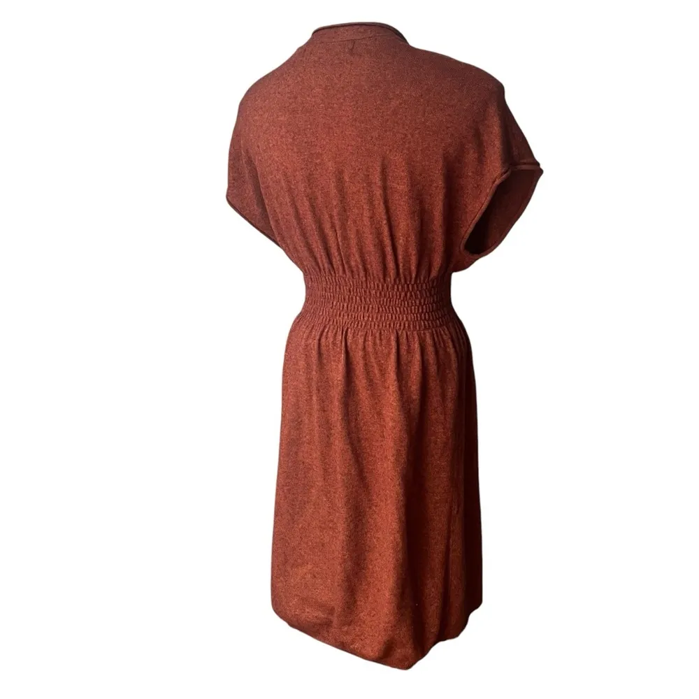 Anthropologie Sparrow Rust Cinched Waist Sweater Dress, Sz S - Image 4