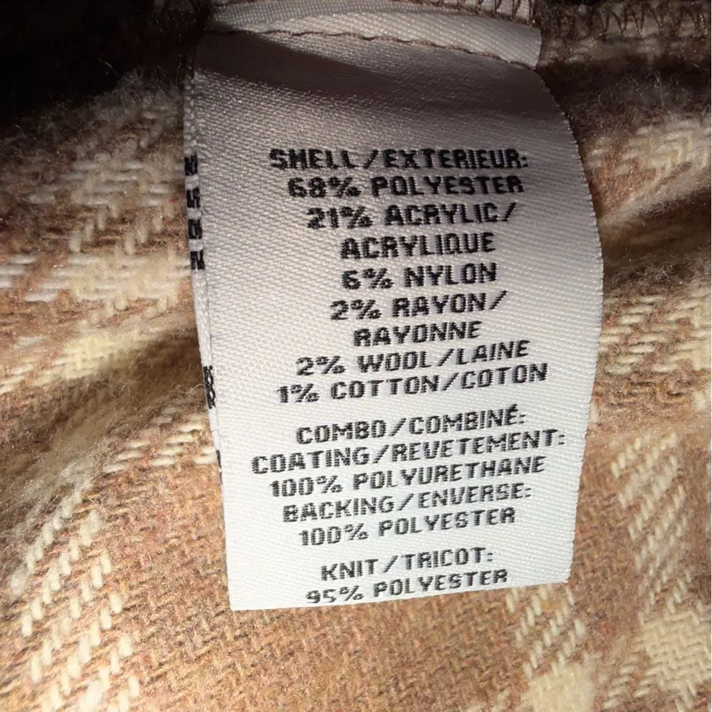 Bagatelle Plaid Bomber Jacket in Tan and Cream - Image 5