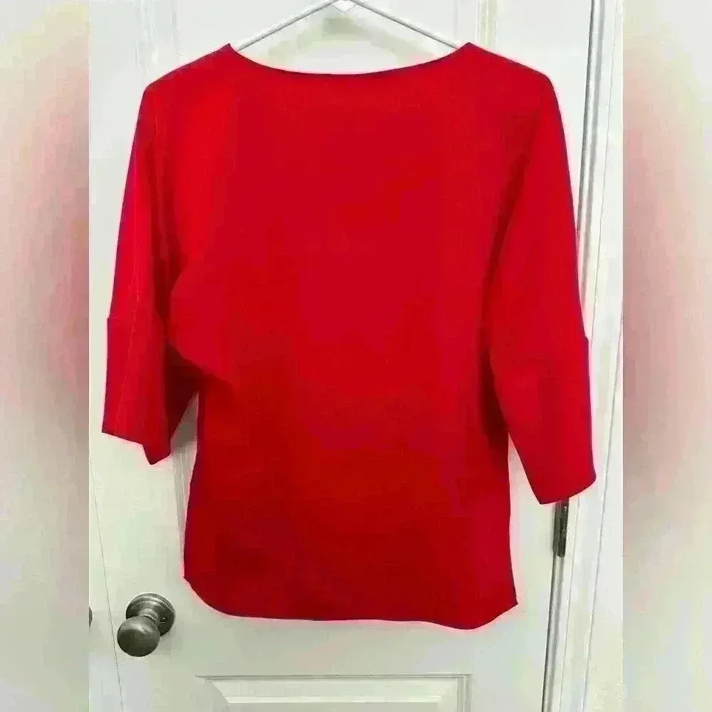 Amanda Uprichard Finch Short Sleeve Red Crewneck Top Size S *Flaw - Image 2