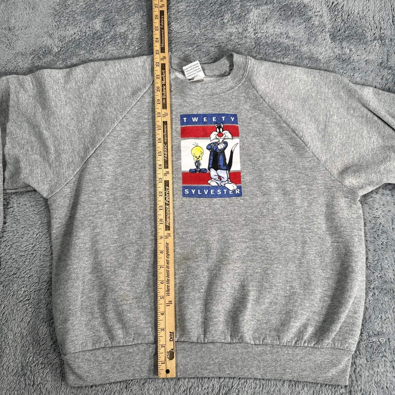 Vintage 90s Looney Tunes Tweety Bird Sylvester Sweatshirt Size XL USA Women's Gray - Image 6
