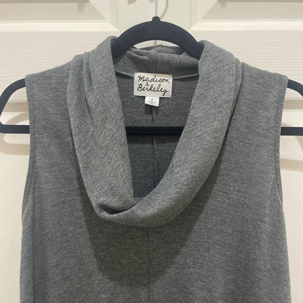 Madison & Berkeley Gray Cowl Droopy Neck Sleeveless Top - Image 3