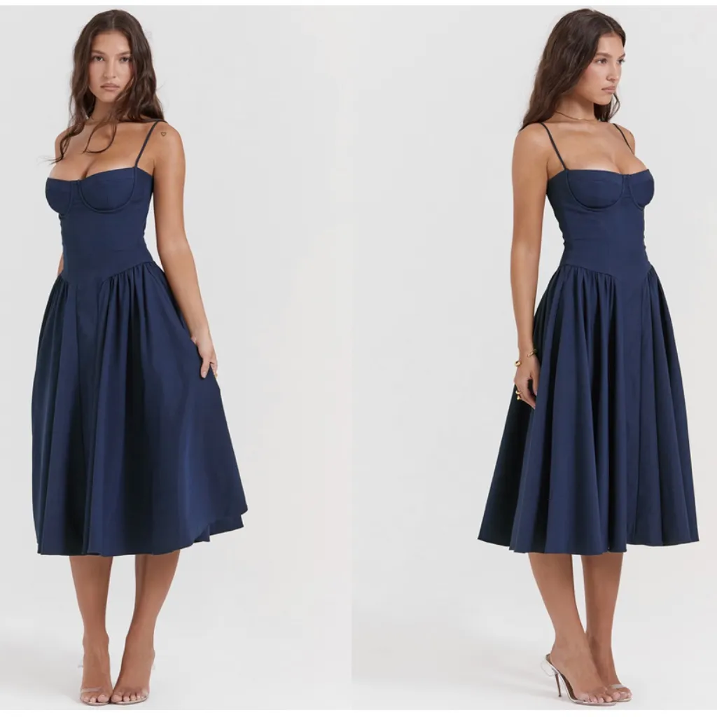 HOUSE OF CB 'Samaria' French Navy‎ Corset Sundress NWOT size XL - Image 3