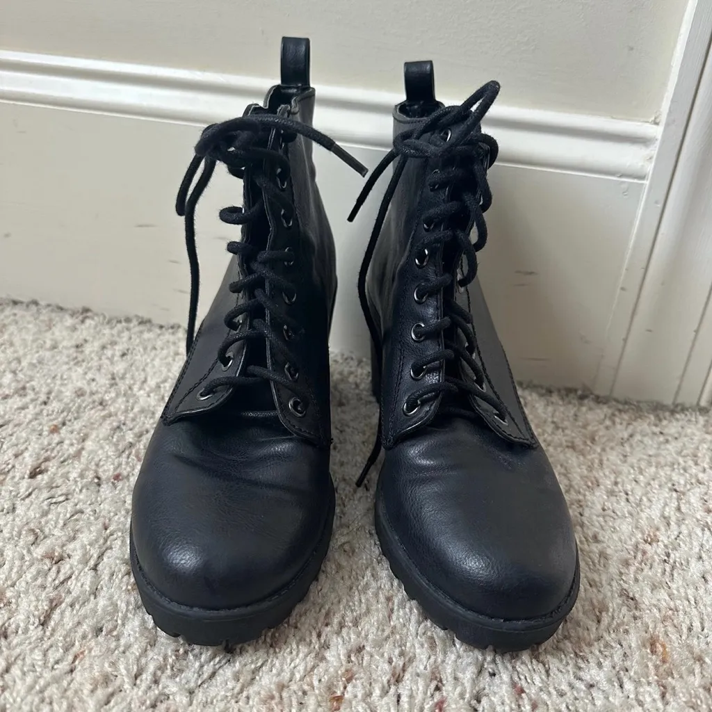 Vintage MIA Women’s Black Combat Boots Kat Lace Up Size 8.5 Rocker Punk Biker - Image 2