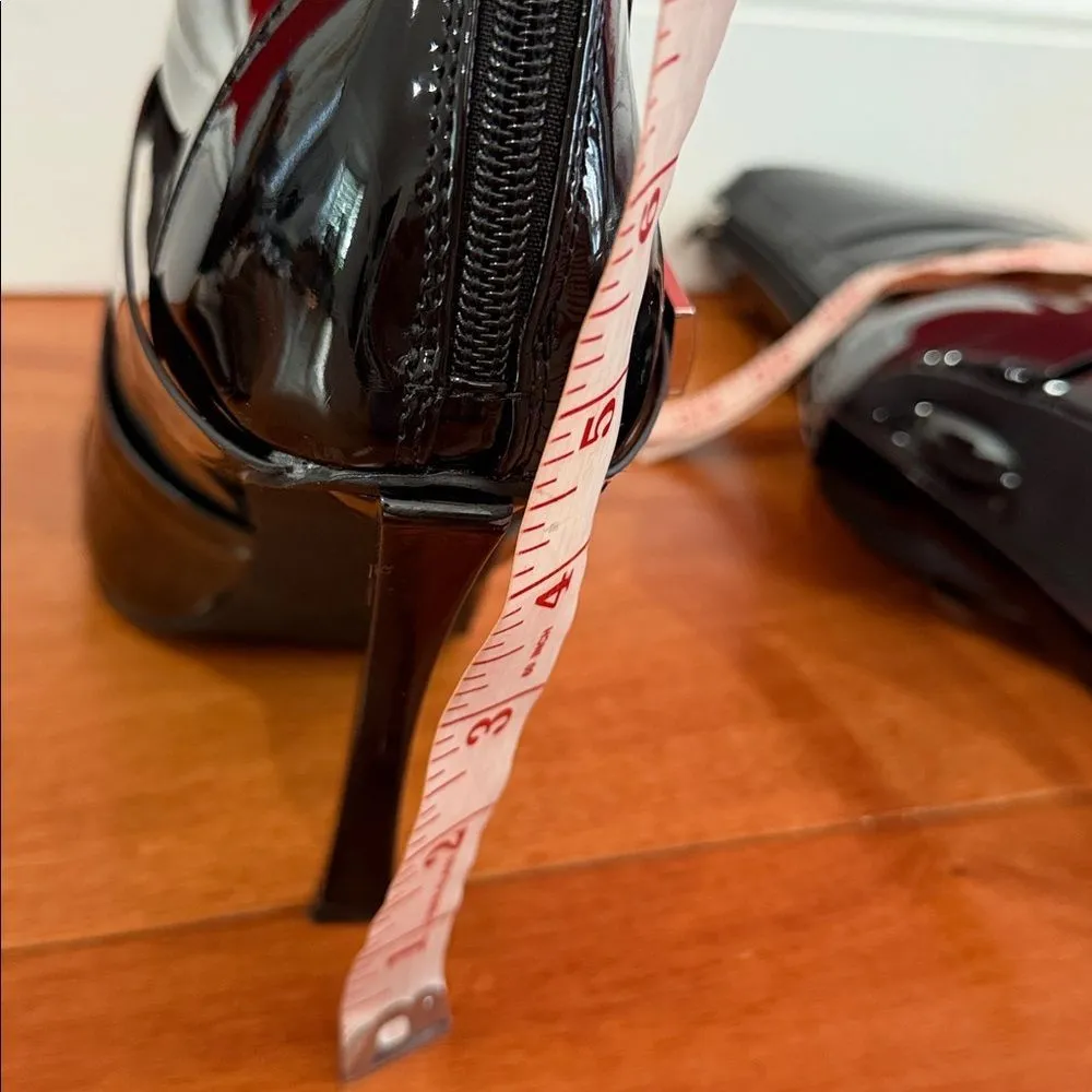 NWT Azalea Wang Chatty Buckle‎ Detail Bootie In Black Black Patent Size 9 - Image 11