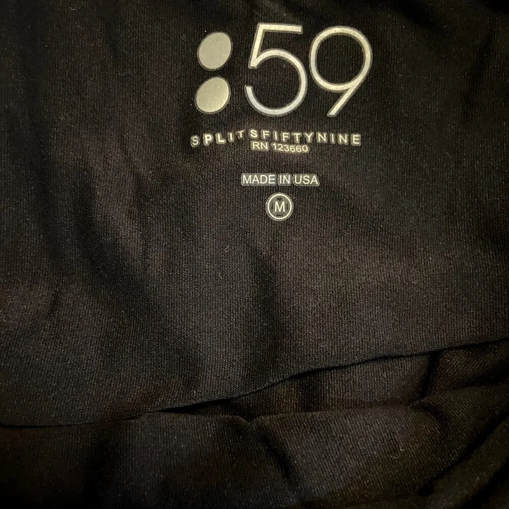 Splits59 Tank Top Mesh Bust Spaghetti Criss Cross Back Straps Black M - Image 3