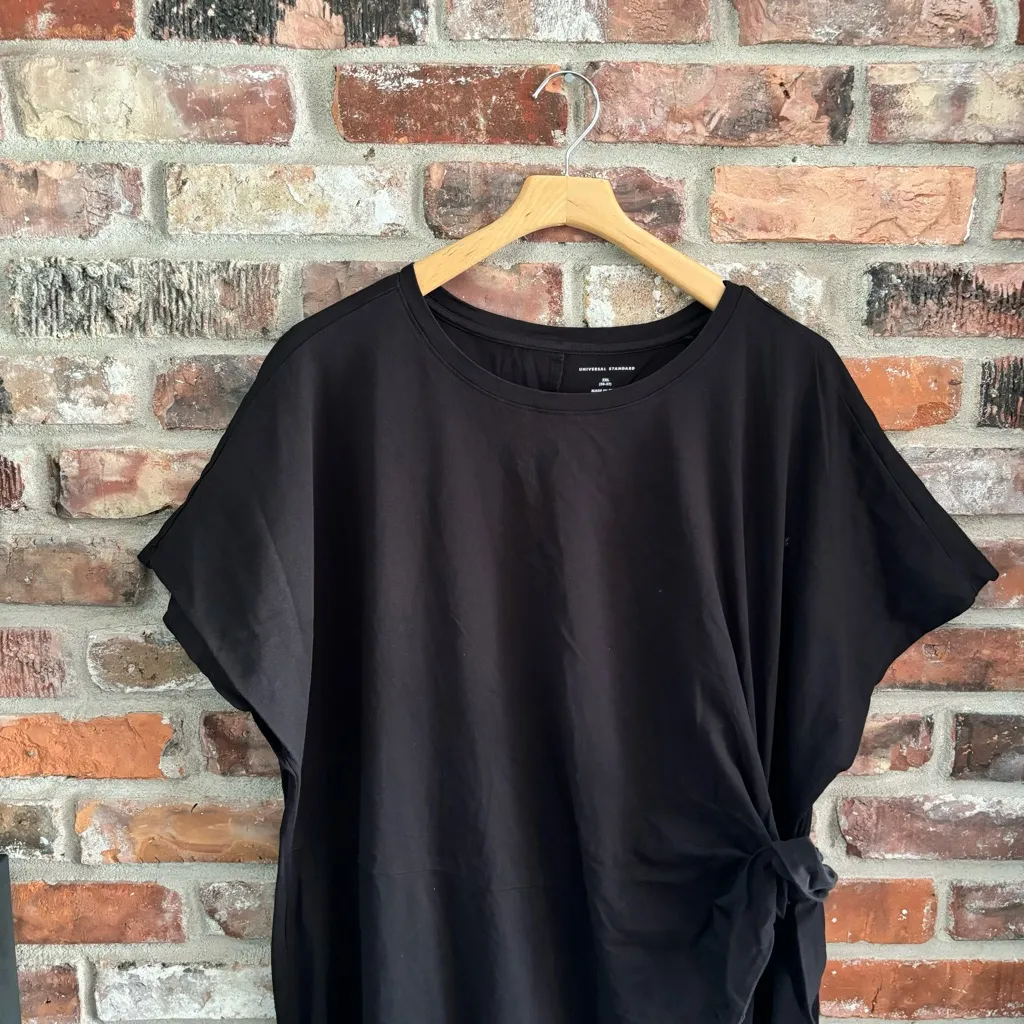 Universal Standard Black Cinch Waist T-shirt Dress - Image 3