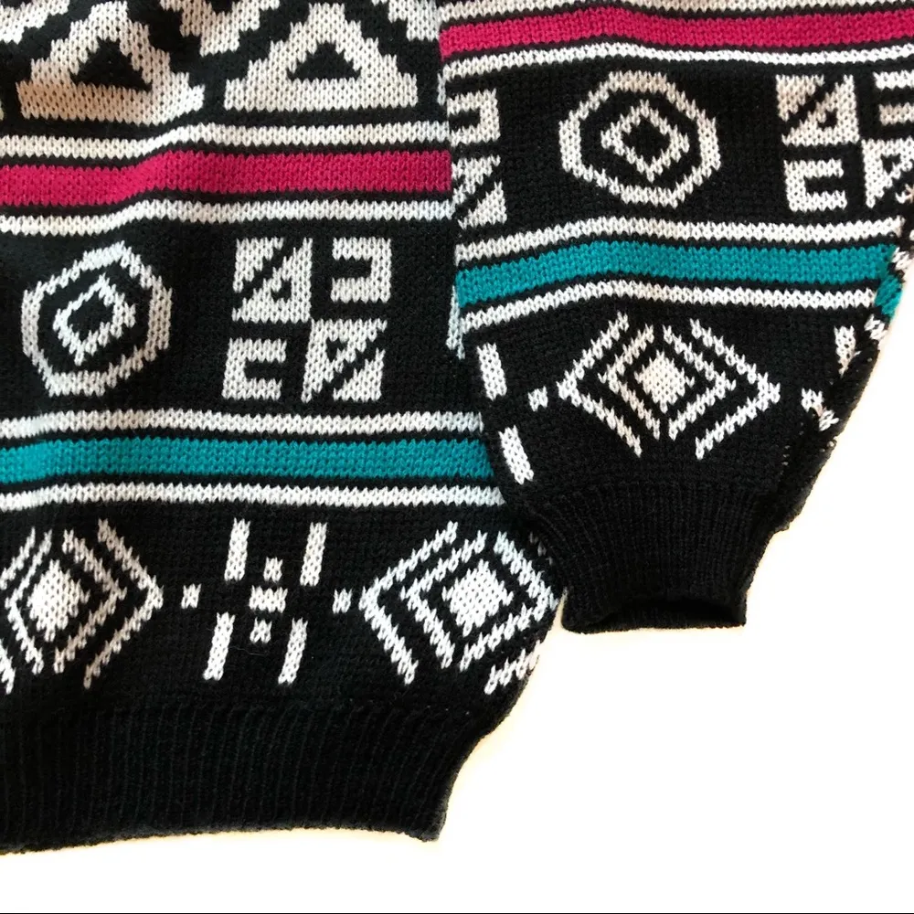 Parrinello Sweater Geometric Pattern Vintage Size L - Image 4