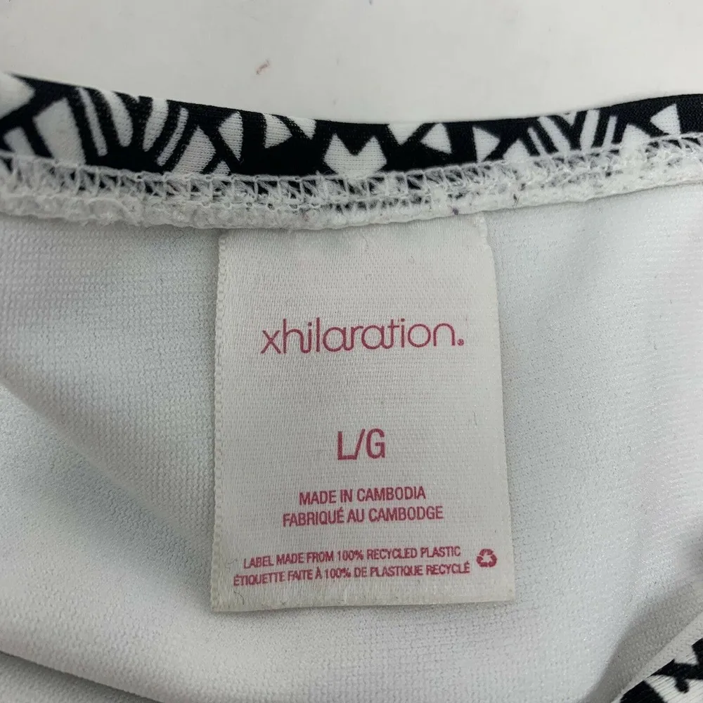 Xhilaration Black White Pattern Bikini Bottom L - Image 3