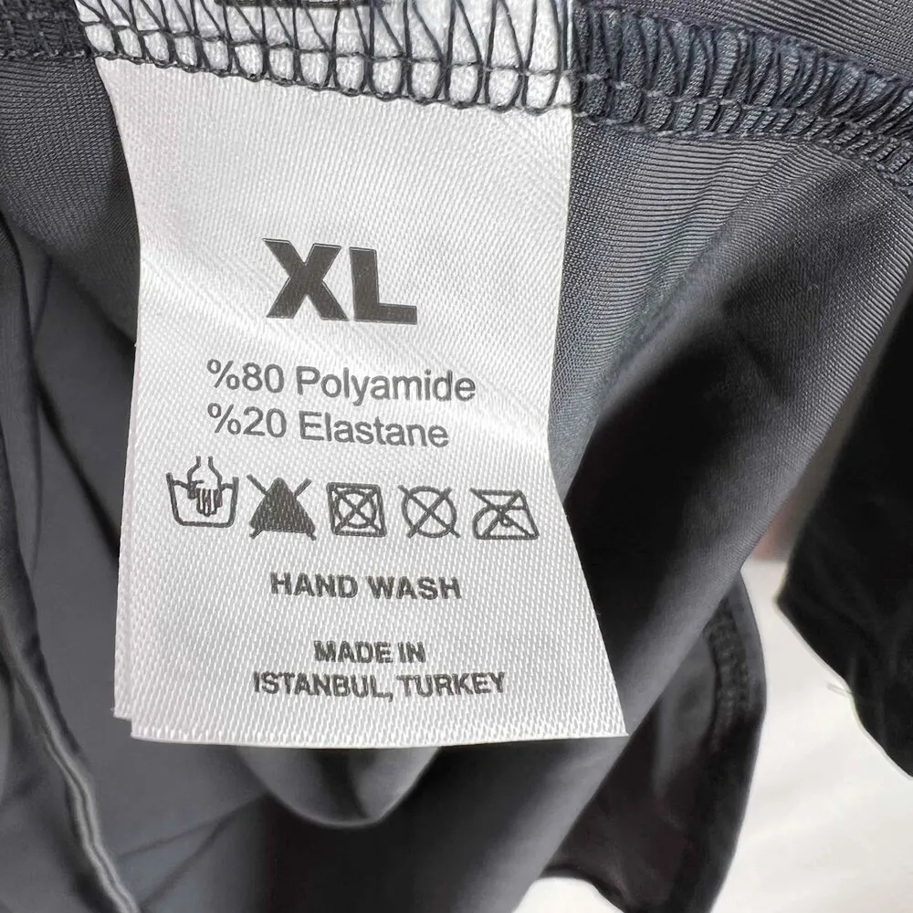 LYRA Modest Swim Dress Dark Gray Quarter Zip Long Sleeve Dress Sun Protection XL - Image 5