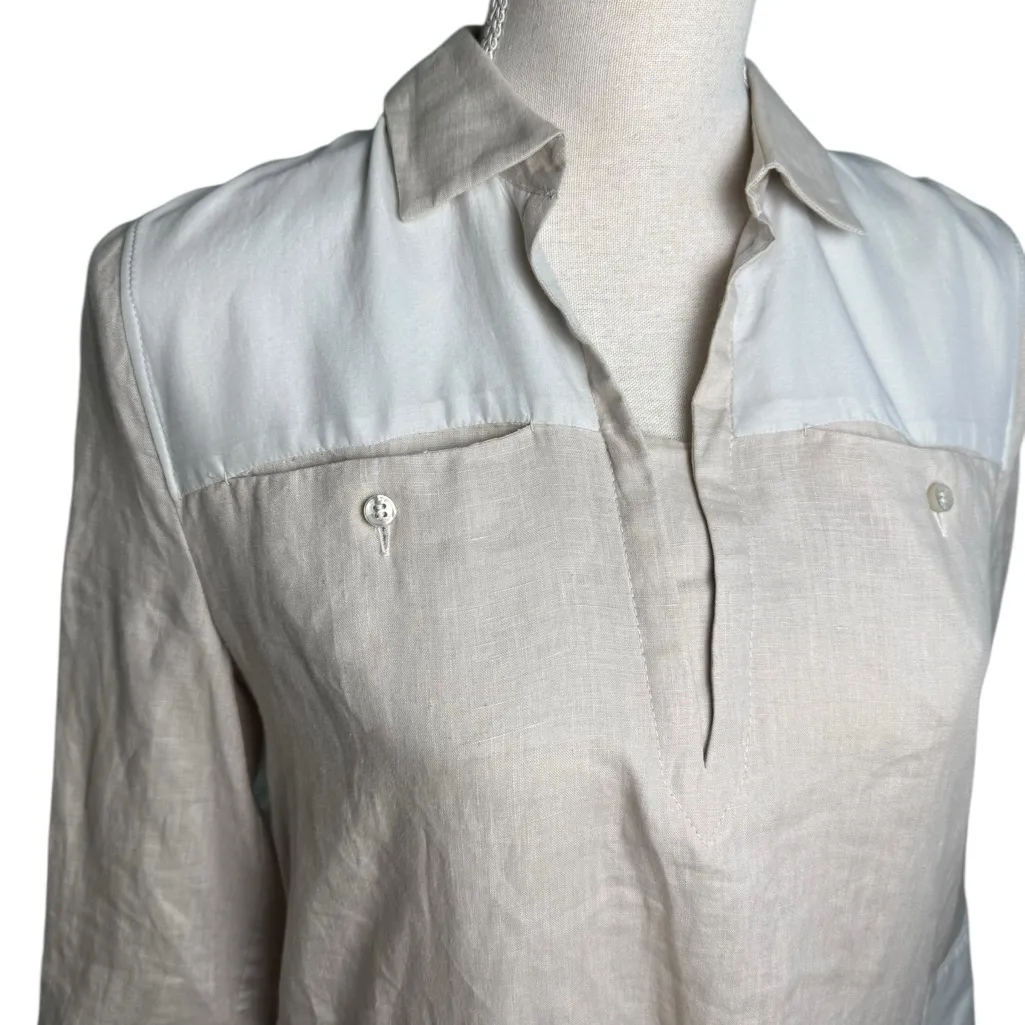 Loro Piana Linen Silk Shirt Dress knee length  40 - Image 3