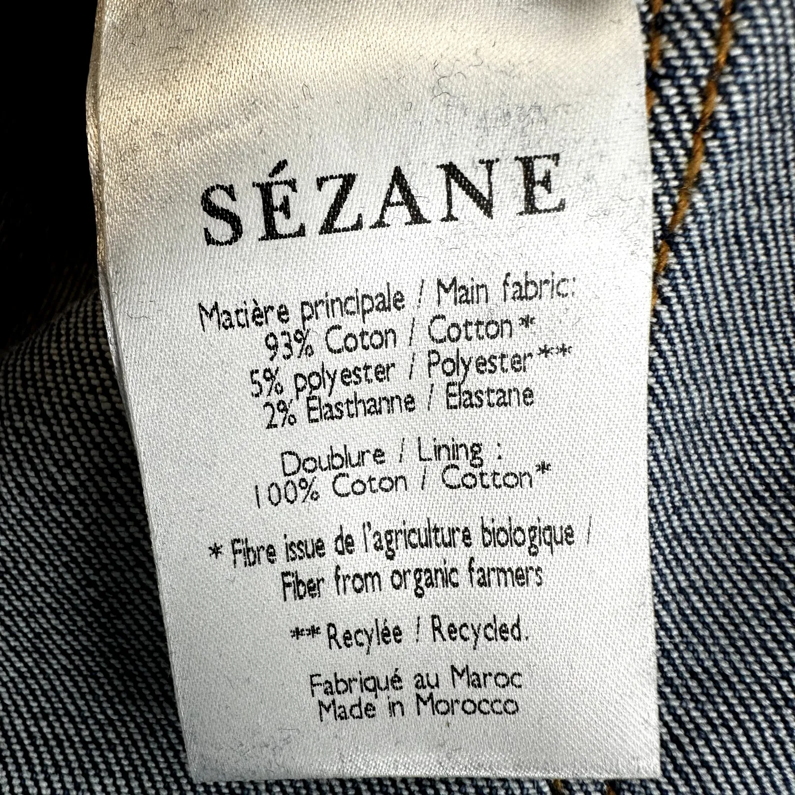 Sezane Parfait Jeans Slim Organic Cotton Mid Rise Medium Wash Blue 36 Tall NWT - Image 5