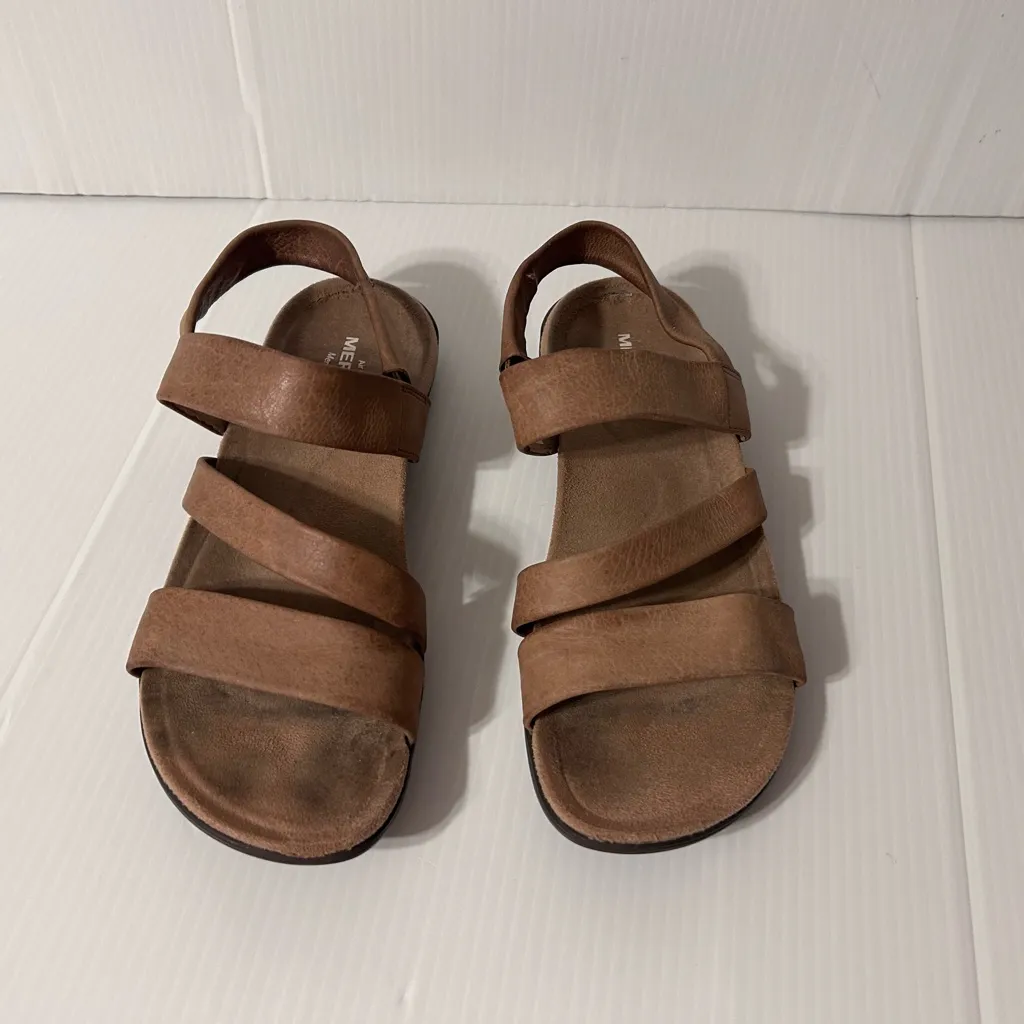 MERRELL J00482 Carob brown leather slip on sandals womens size 9 - Image 3