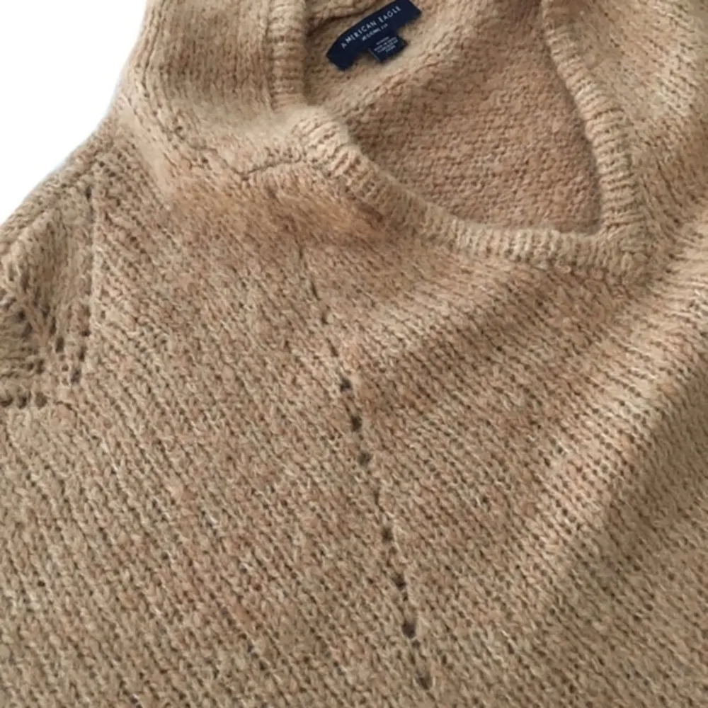 American Eagle Light Brown Wool Blend‎ Sweater Tan Size M - Image 4