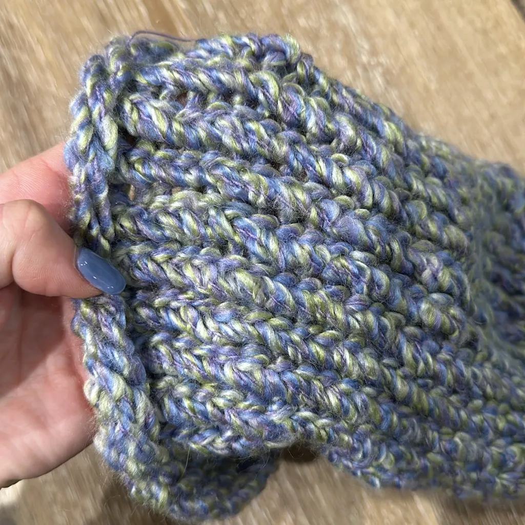 Handmade crocheted women’s winter beanie. Green - Image 2