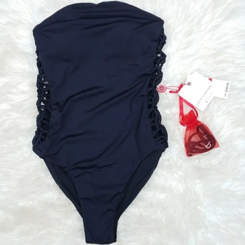 ⭐️NEW⭐️ RED CARTER SIDE LACE-UP HALTER SWIMSUIT - Image 3