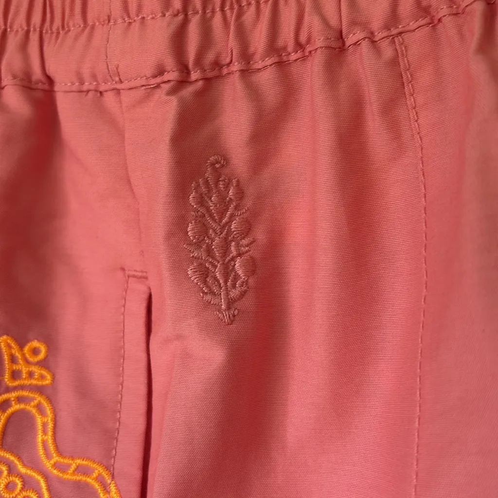 NWOT FP Movement Free People Baller Embroidered Pants Summer Poppy Medium Pink - Image 13