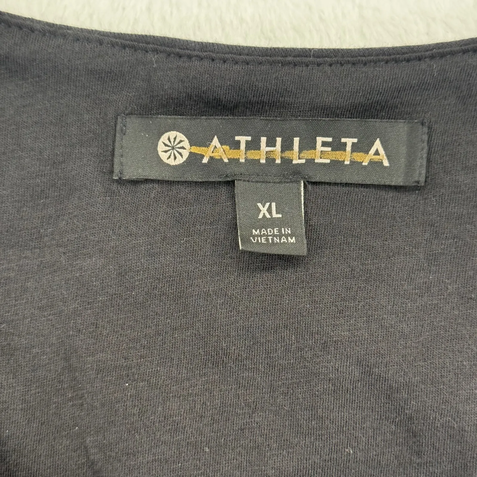 Athleta Wilder Long‎ Sleeve Dress XL Black Pima Cotton Modal Tuck Detail NWT - Image 2