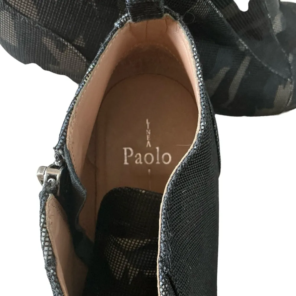 Linea Paolo Felicia wedge sneaker camo black grey size 10 casual shoes - Image 8