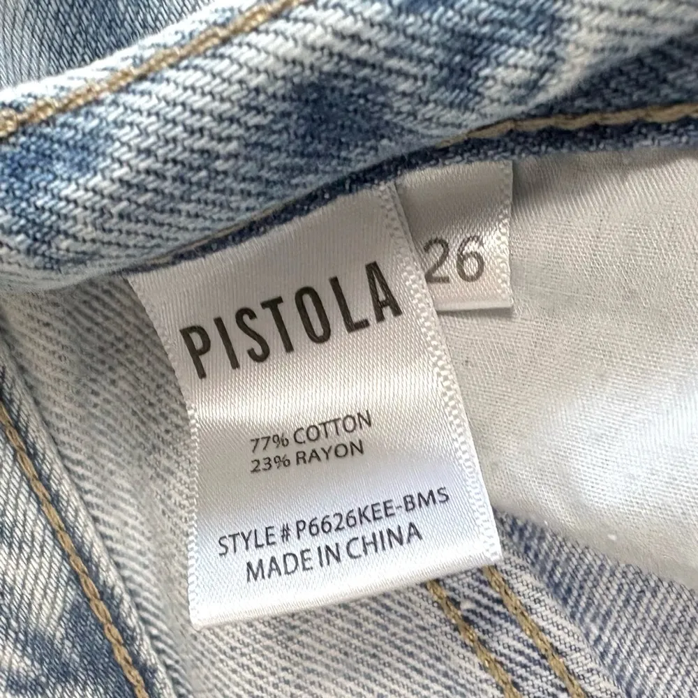 Pistola Presley High Rise Relaxed Roller Distressed Jean in By My Side Size 26 - Image 13