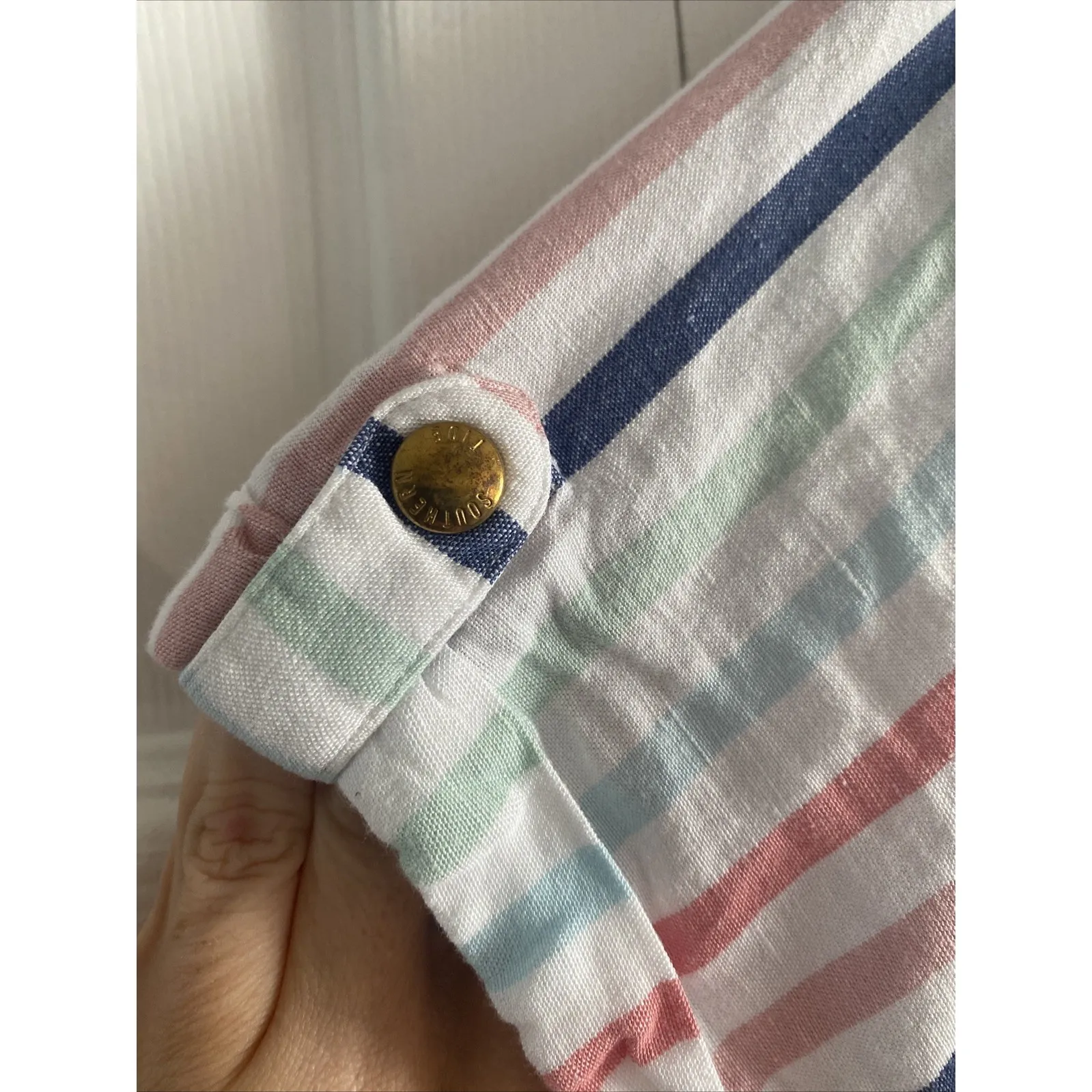 Southern Tide Womens Small Linen Blend‎ Striped Mini Dress Short Sleeve Resort - Image 5