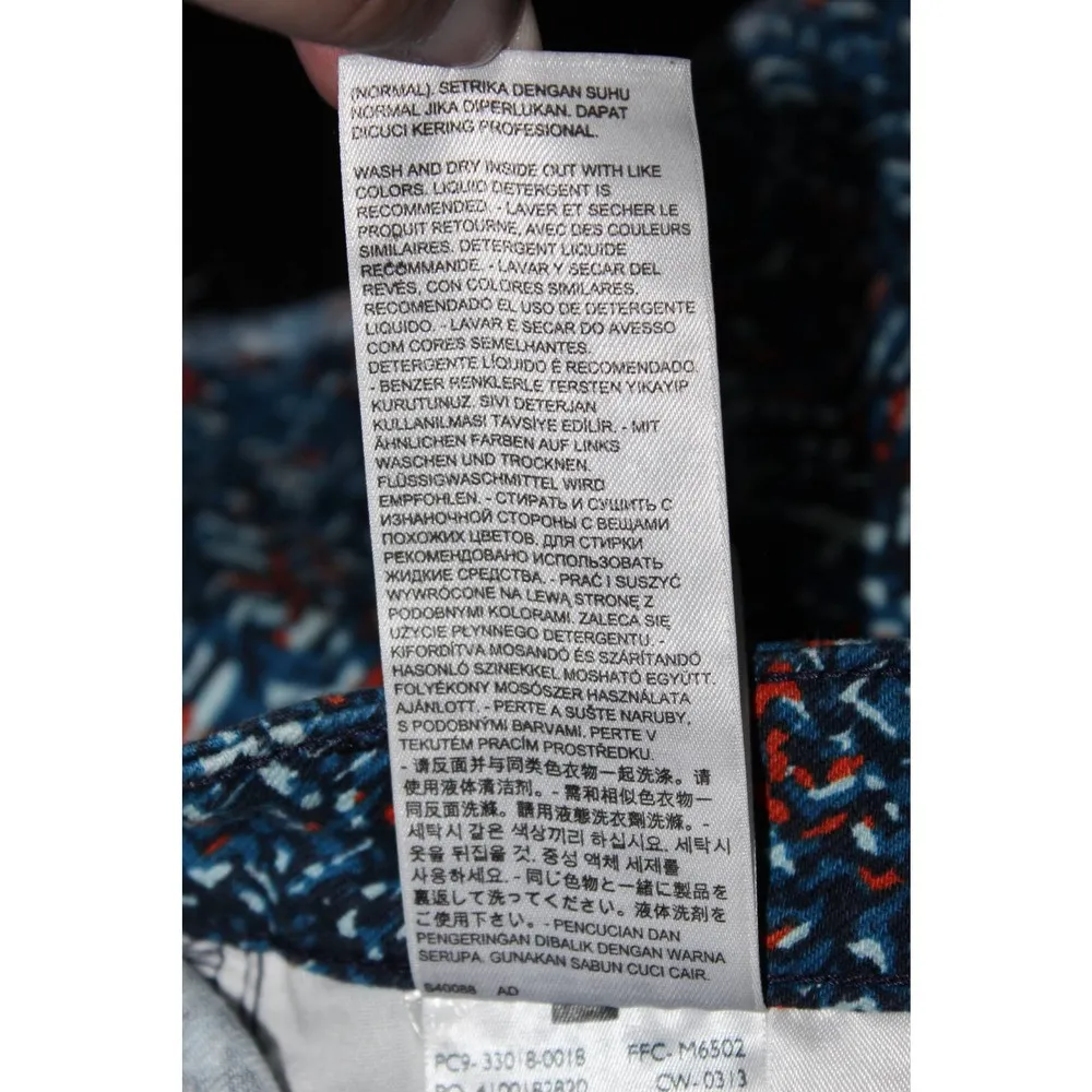 Women's Levi's Blue Orange Denim Aztec Cotton Casual Cutoff Jean Shorts Size 8 - Image 9