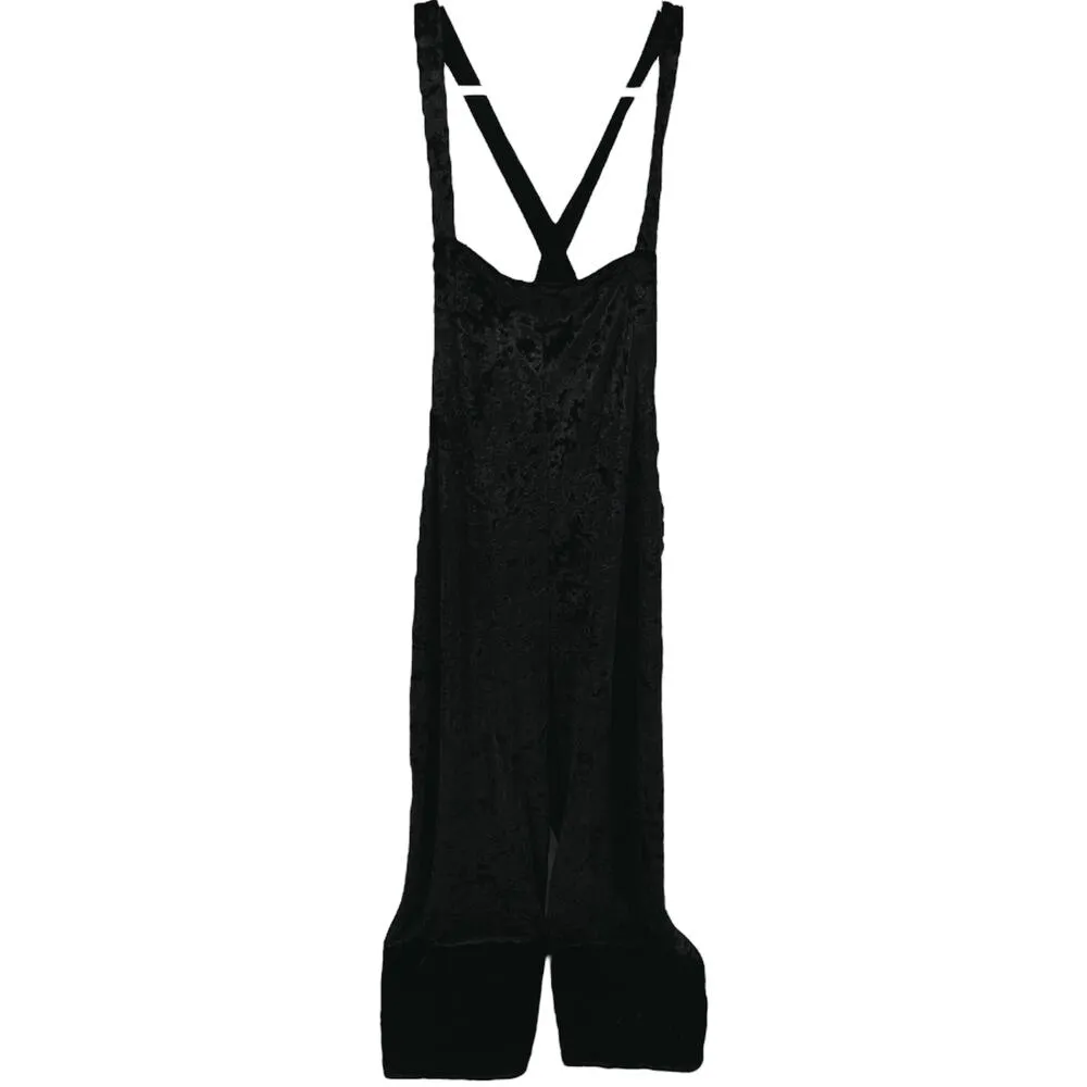 Urban Outfitters Shapeless Crushed Velvet Overalls Dungarees Velour Black M - Image 2